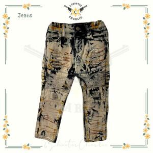 Lion Dynasty Jeans Size 4T Slim Boys Distressed Bleach Acid Wash Destroyed